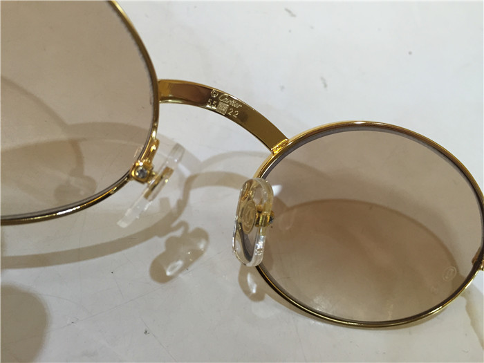 Cartier 7550178 55-22 White Curve Cattle Horn Sunglasses In Gold Brown - PerfectKickZ
