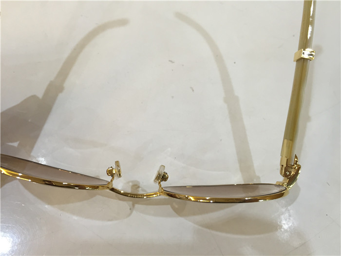 Cartier 7550178 55-22 White Curve Cattle Horn Sunglasses In Gold Brown - PerfectKickZ