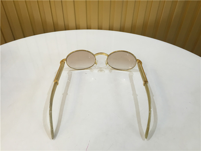 Cartier 7550178 55-22 White Curve Cattle Horn Sunglasses In Gold Brown - PerfectKickZ