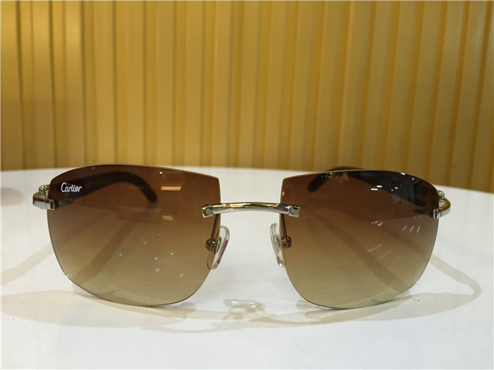 Cartier 4189705 White Mix Black Buffalo Sunglasses In Silver - PerfectKickZ
