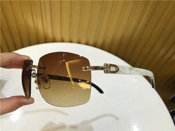 Cartier 4189705 White Mix Black Buffalo Sunglasses In Silver - PerfectKickZ