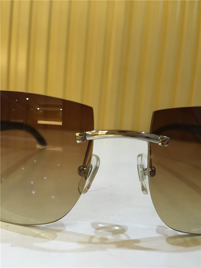 Cartier 4189705 White Mix Black Buffalo Sunglasses In Silver - PerfectKickZ