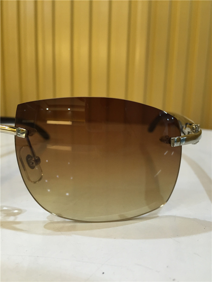 Cartier 4189705 White Mix Black Buffalo Sunglasses In Silver - PerfectKickZ