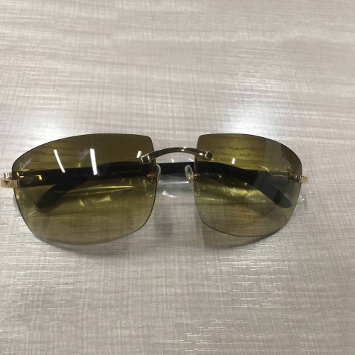 Cartier 4189705 White Mix Black Buffalo Sunglasses In Gold - PerfectKickZ