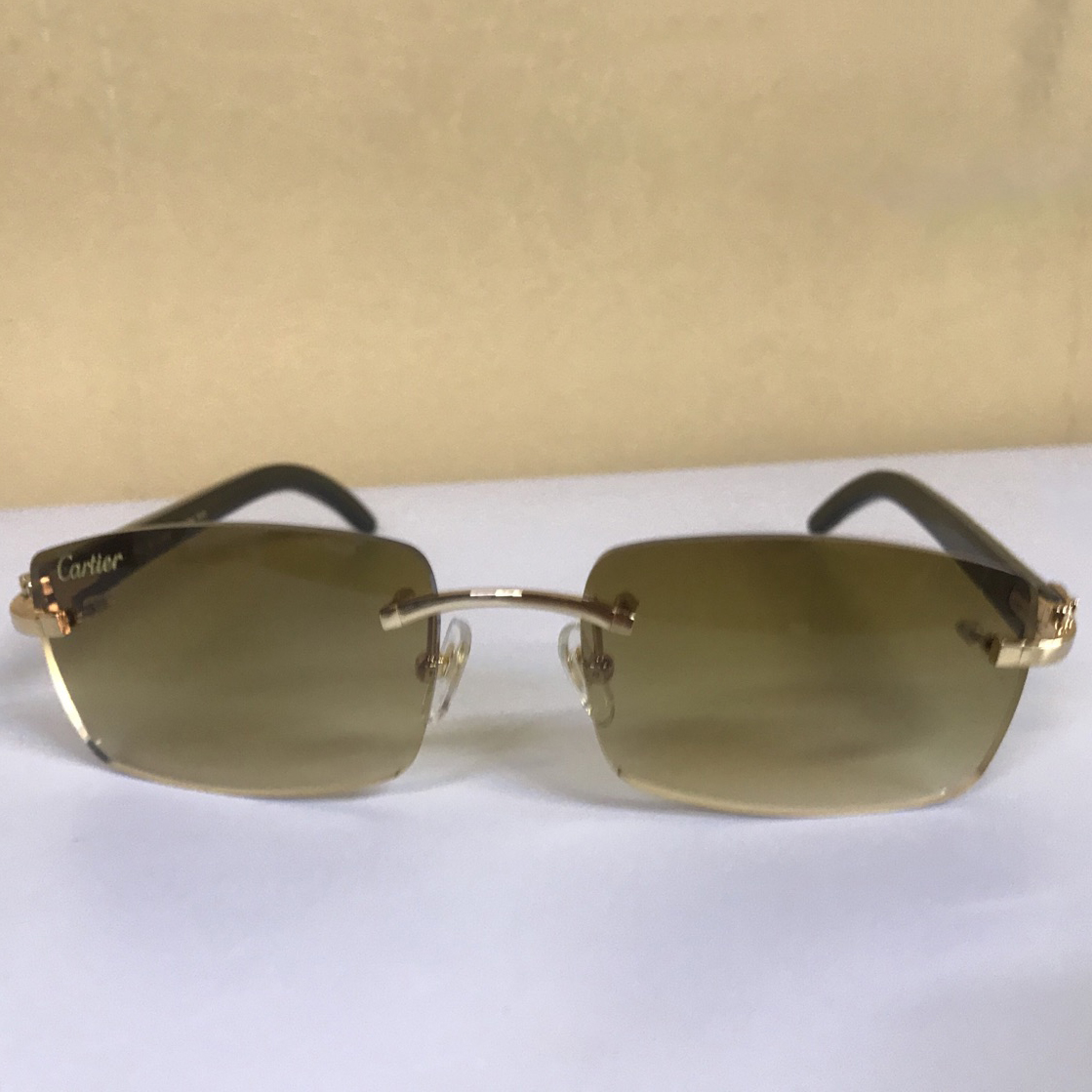 Cartier 3524012 White Mix Black Buffalo Eyeglasses In Gold - PerfectKickZ