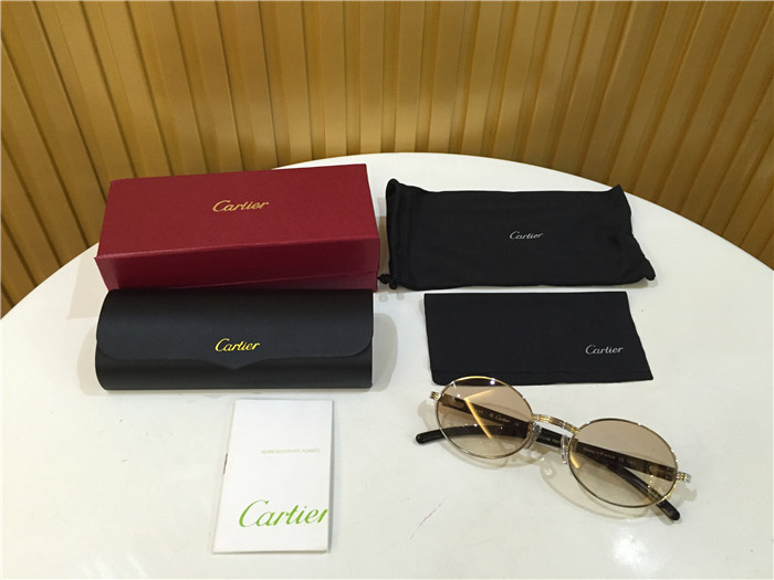 Cartier 7550178 55-22 Black Curve Cattle Horn Sunglasses In Silver Brown - PerfectKickZ