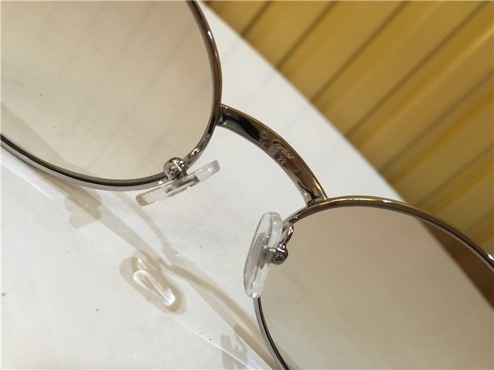 Cartier 7550178 55-22 Black Curve Cattle Horn Sunglasses In Silver Brown - PerfectKickZ