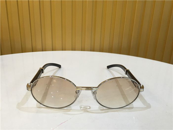 Cartier 7550178 55-22 Black Curve Cattle Horn Sunglasses In Silver Brown - PerfectKickZ