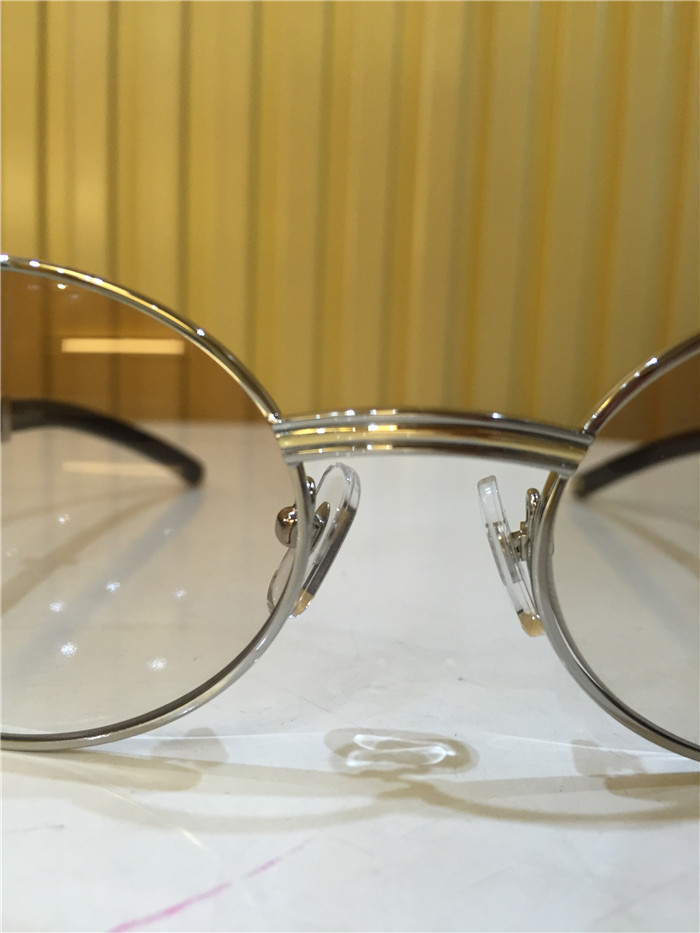 Cartier 7550178 55-22 Black Curve Cattle Horn Sunglasses In Silver Brown - PerfectKickZ