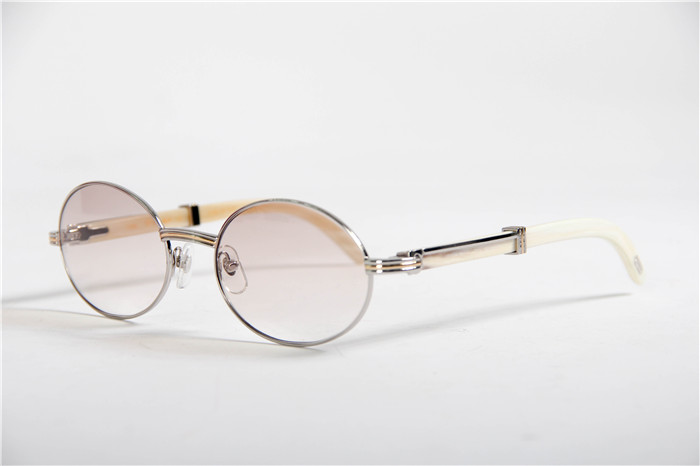 Cartier 7550178 57-22 White Curve Cattle  Horn  Sunglasses In  Gold Brown - PerfectKickZ