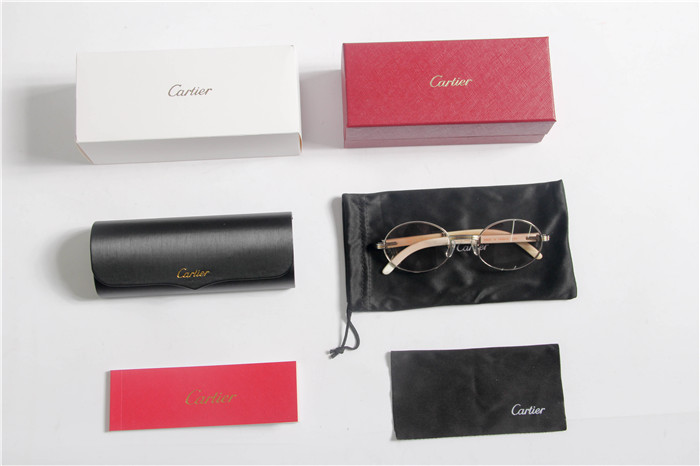 Cartier 7550178 57-22 White Curve Cattle  Horn  Sunglasses In  Gold Brown - PerfectKickZ