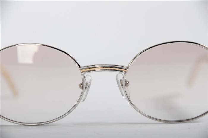 Cartier 7550178 57-22 White Curve Cattle  Horn  Sunglasses In  Gold Brown - PerfectKickZ
