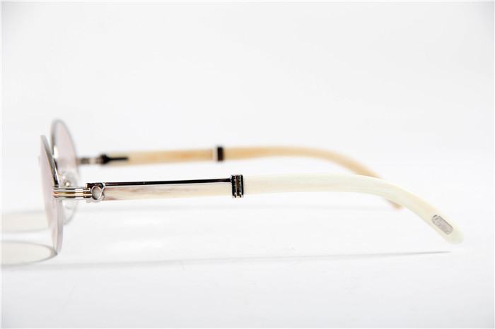 Cartier 7550178 57-22 White Curve Cattle  Horn  Sunglasses In  Gold Brown - PerfectKickZ