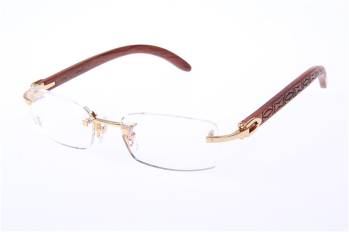 Cartier 3524013 Wood Eyeglasses In Gold - PerfectKickZ