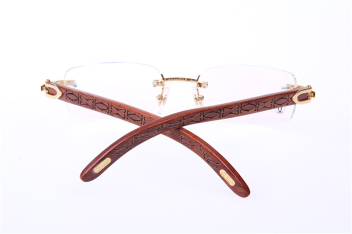 Cartier 3524013 Wood Eyeglasses In Gold - PerfectKickZ