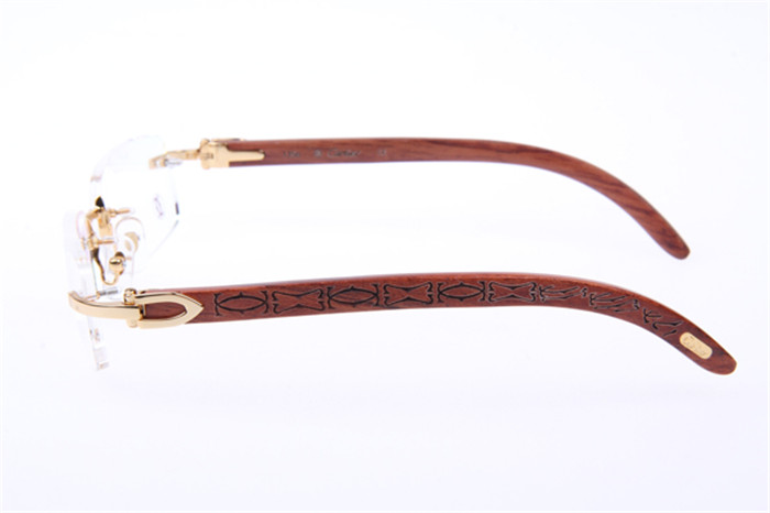 Cartier 3524013 Wood Eyeglasses In Gold - PerfectKickZ