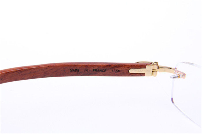 Cartier 3524013 Wood Eyeglasses In Gold - PerfectKickZ