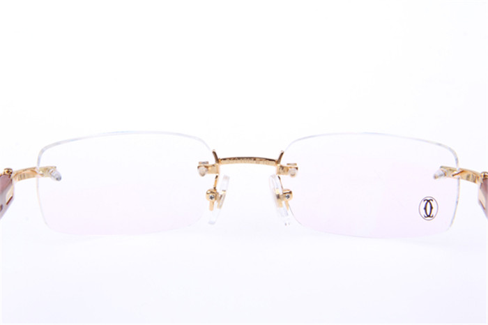 Cartier 3524013 Wood Eyeglasses In Gold - PerfectKickZ