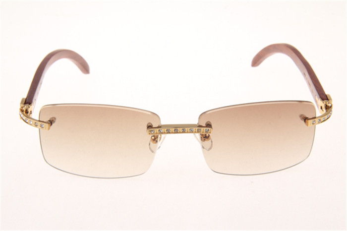 Cartier 3524012 Diamond Wood Sunglasses In Gold With Brown Gradient Lens - PerfectKickZ