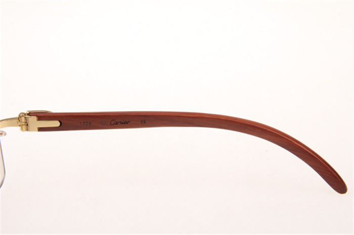 Cartier 3524012 Diamond Wood Sunglasses In Gold With Brown Gradient Lens - PerfectKickZ