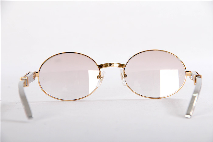Cartier 7550178 55-22 Diamond Silver Curve Stainless Steel Sunglasses In Gold Brown - PerfectKickZ