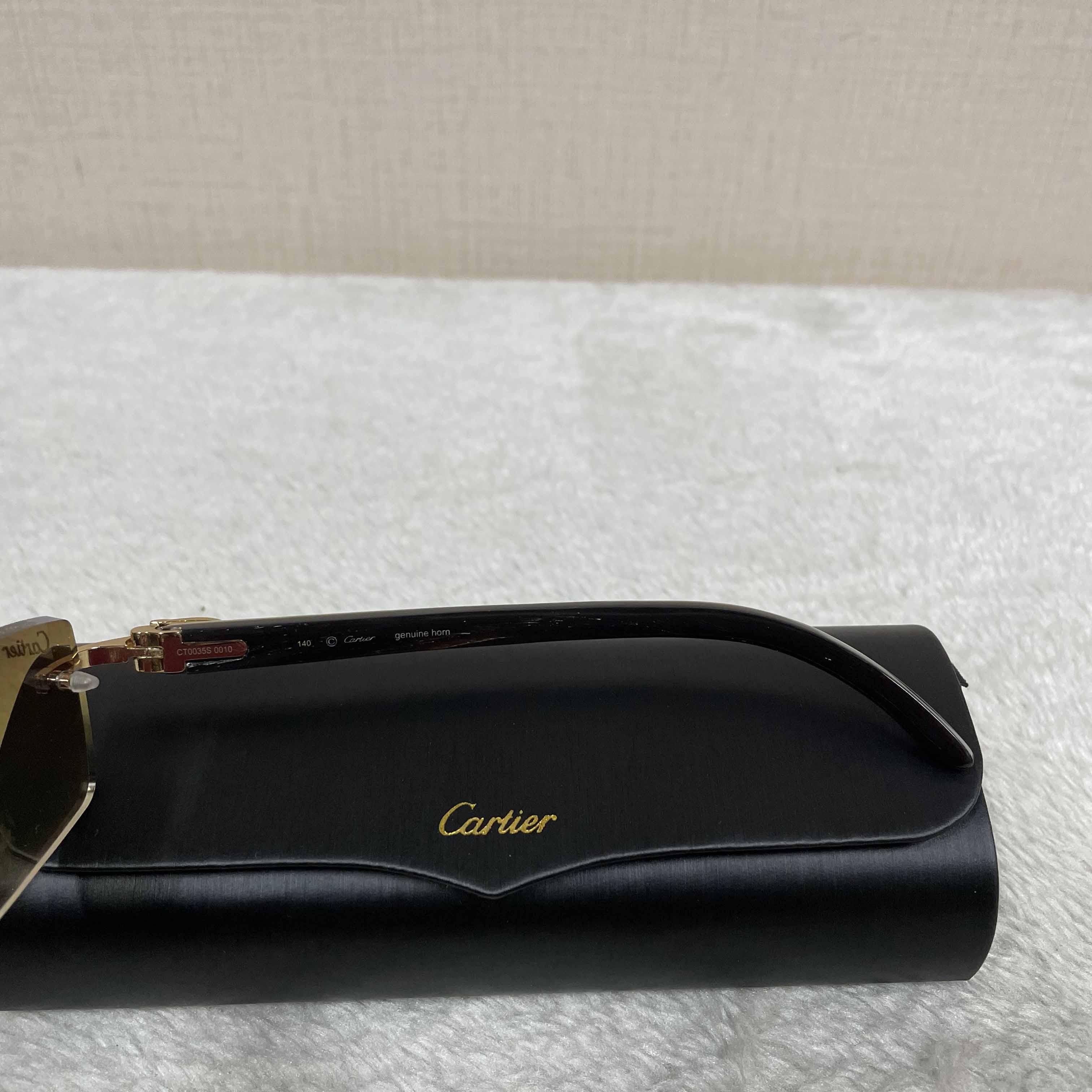 Cartier 3524012 White Buffalo Big Lens Sunglasses In Brown - PerfectKickZ