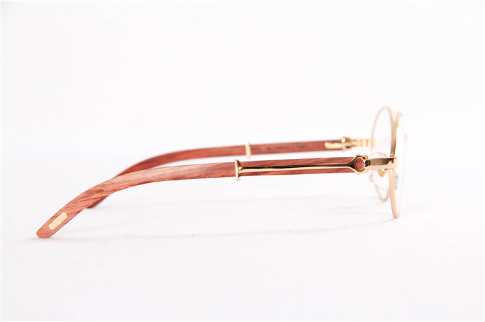 Cartier  51551348 Wood Eyeglasses In Gold - PerfectKickZ