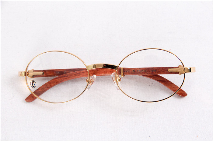 Cartier  51551348 Wood Eyeglasses In Gold - PerfectKickZ