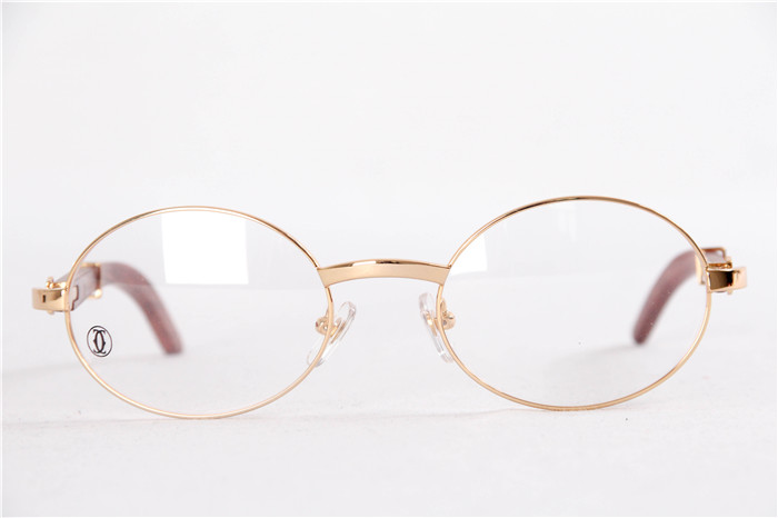 Cartier  51551348 Wood Eyeglasses In Gold - PerfectKickZ