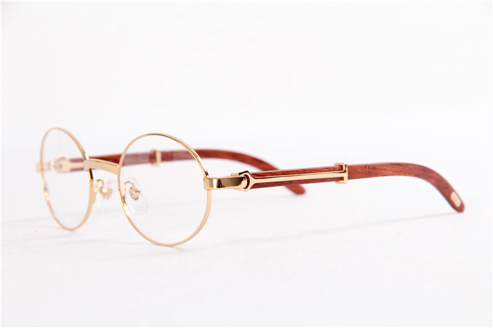 Cartier  51551348 Wood Eyeglasses In Gold - PerfectKickZ