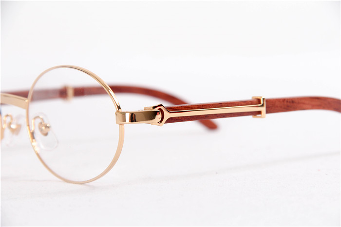 Cartier  51551348 Wood Eyeglasses In Gold - PerfectKickZ