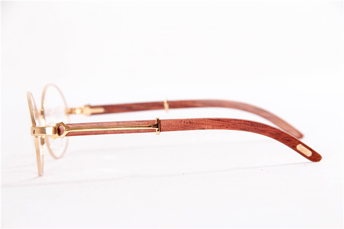 Cartier  51551348 Wood Eyeglasses In Gold - PerfectKickZ