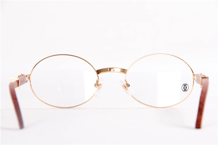 Cartier  51551348 Wood Eyeglasses In Gold - PerfectKickZ