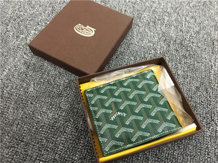 Goyard Short 6 Card Slots Billfold Wallet Green - PerfectKickZ