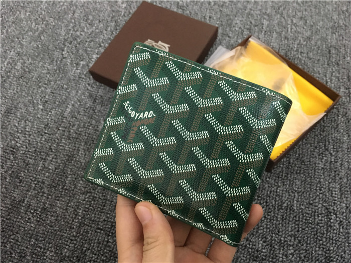 Goyard Short 6 Card Slots Billfold Wallet Green - PerfectKickZ