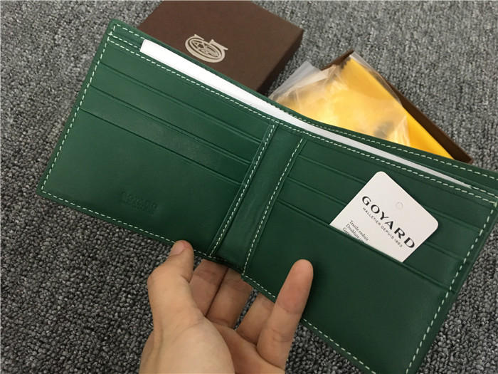 Goyard Short 6 Card Slots Billfold Wallet Green - PerfectKickZ
