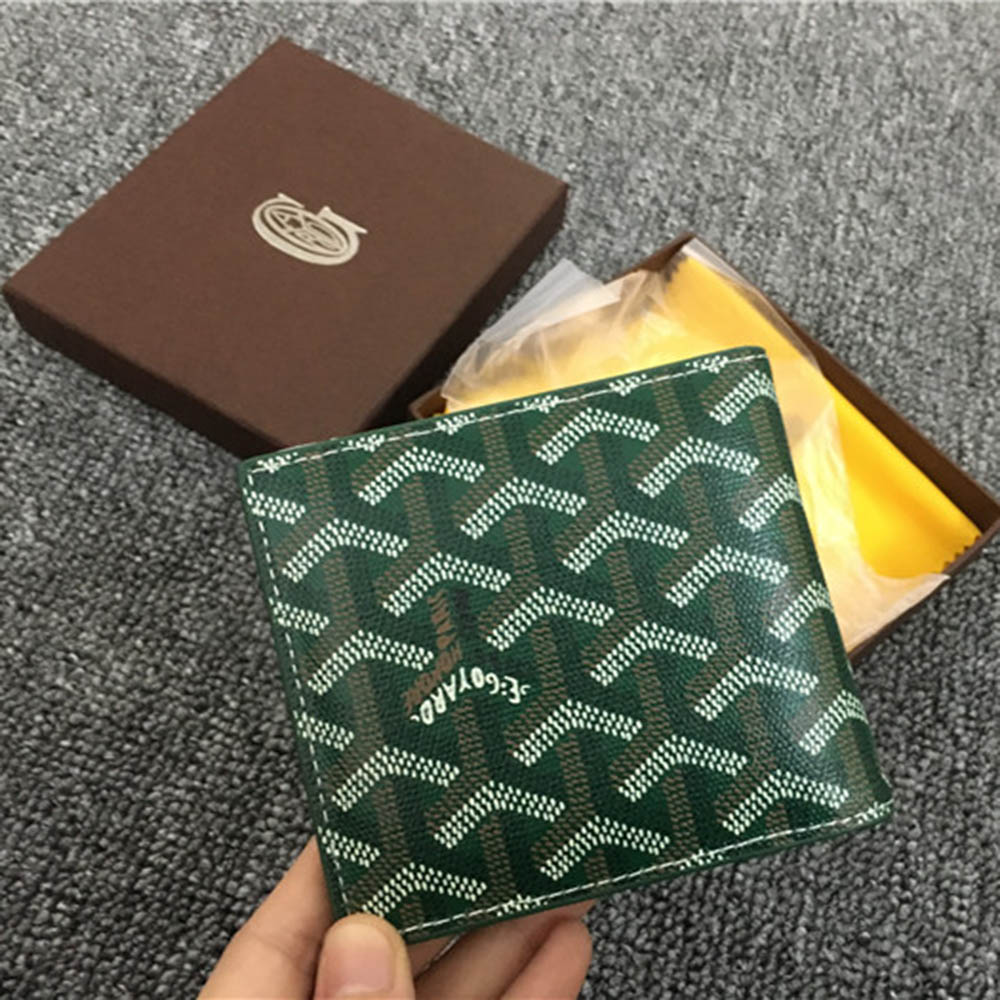 Goyard Short 6 Card Slots Billfold Wallet Green - PerfectKickZ