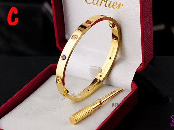 Cartier Love Bracelet Gold With Colorful Stones - PerfectKickZ