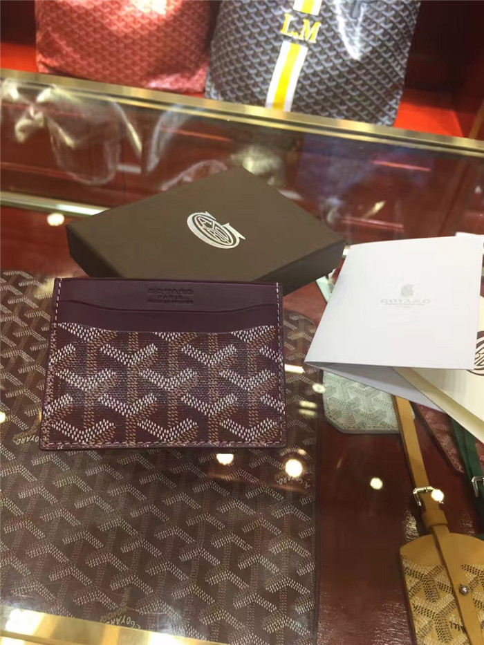 Goyard Card Holder Burgundy - PerfectKickZ