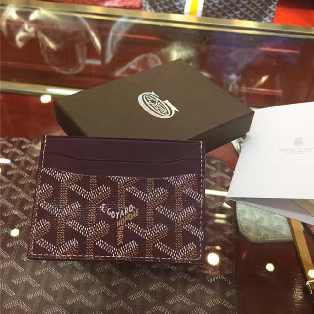 Goyard Card Holder Burgundy - PerfectKickZ