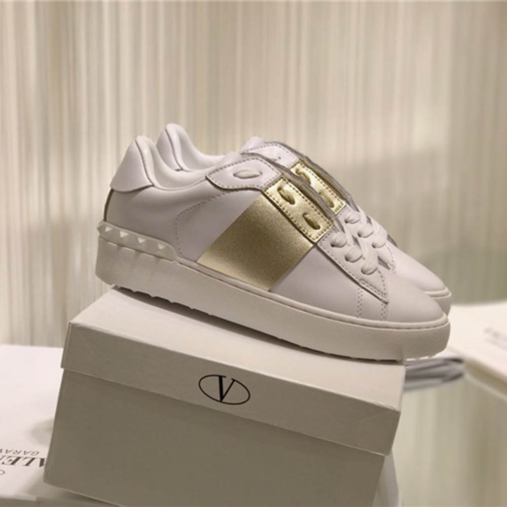 Valenti Open Low Top Golden Block Sneakers - PerfectKickZ