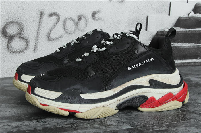[Updated Best Version] Balenciaga Triple S Sneaker Black Red White - PerfectKickZ