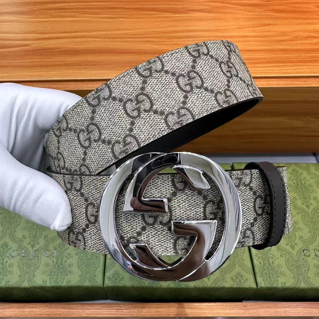 Gucci Belt With Interlocking Sliver  G Buckle - PerfectKickZ