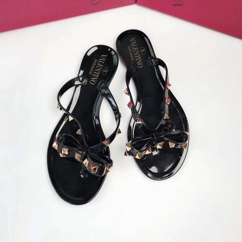 Valentino Garavani Rockstud PVC Flip Flop(Black) - PerfectKickZ