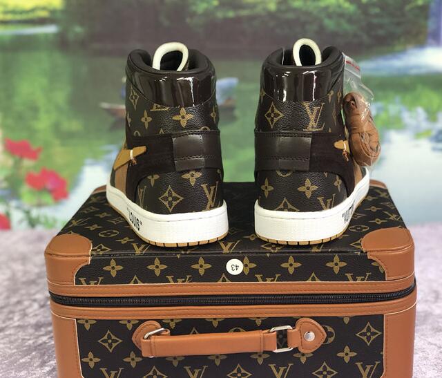 Nike X Off-White X Louis Vuitton Air Jordan 1 Customs Monogram Sneaker - PerfectKickZ