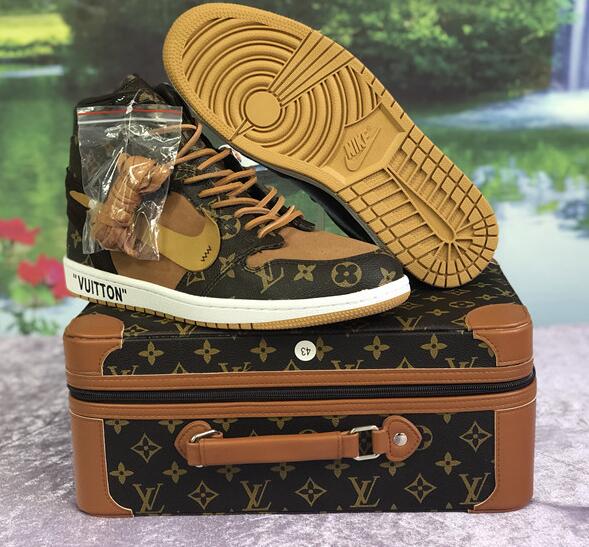 Nike X Off-White X Louis Vuitton Air Jordan 1 Customs Monogram Sneaker - PerfectKickZ