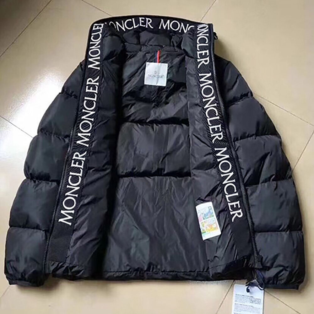 Moncler Jacket With Moncler Embroidered Ribbon Trim(Black) - PerfectKickZ