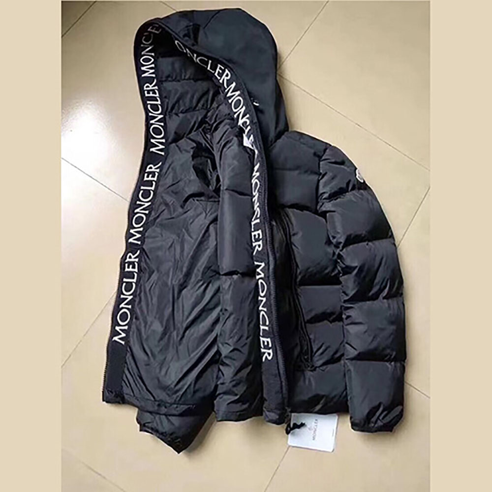 Moncler Jacket With Moncler Embroidered Ribbon Trim(Black) - PerfectKickZ