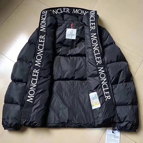 Moncler Jacket With Moncler Embroidered Ribbon Trim(Black) - PerfectKickZ