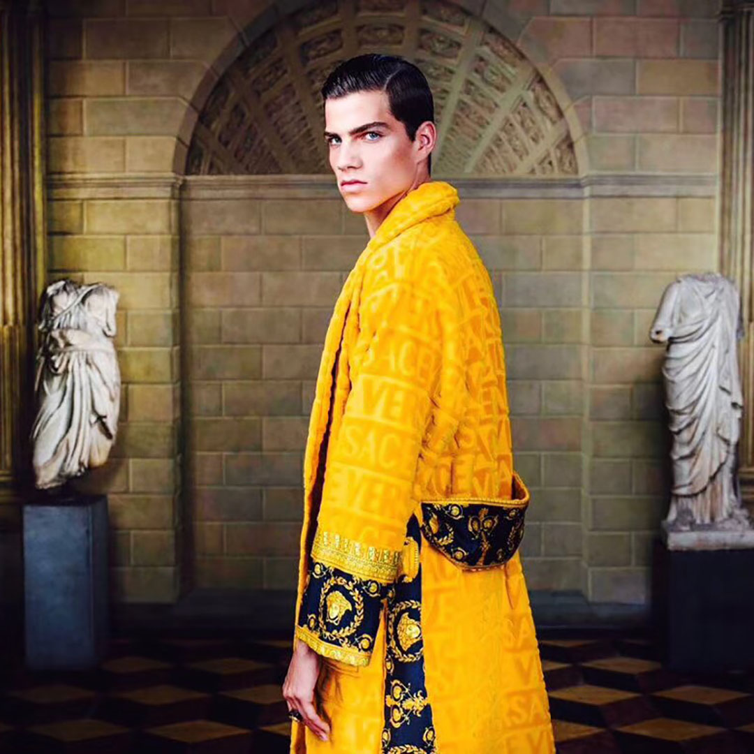 Versace Embroidered Bathrobe Yellow - PerfectKickZ